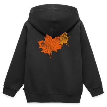 Herbst - Kinder Premium Organic Zip Hoodie - Schwarz - Hinten - AI Model Kid Male (0cm)