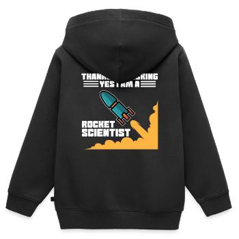 Fusée scientifique fusée scientifique - Sweat Premium à capuche zippé enfant bio - noir - Dos - AI Model Kid Male (0cm)
