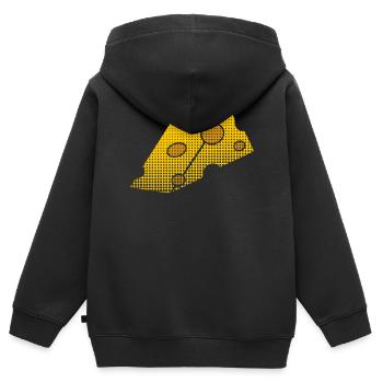 Fromage - Sweat Premium à capuche zippé enfant bio - noir - Dos - AI Model Kid Male (0cm)