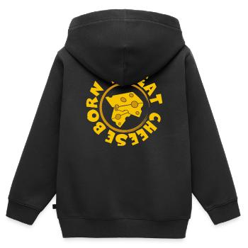 Fromage - Sweat Premium à capuche zippé enfant bio - noir - Dos - AI Model Kid Male (0cm)