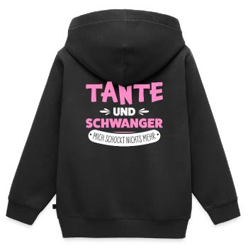 Schwanger Tante - Kinder Premium Organic Zip Hoodie - Schwarz - Hinten - AI Model Kid Male (0cm)
