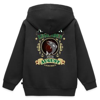 Angler - Kinder Premium Organic Zip Hoodie - Schwarz - Hinten - AI Model Kid Male (0cm)