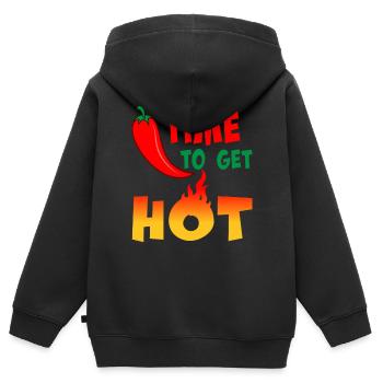 Chili Scharf - Kinder Premium Organic Zip Hoodie - Schwarz - Hinten - AI Model Kid Male (0cm)