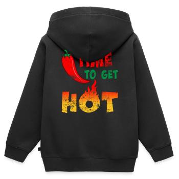 Chili Chilischote - Kinder Premium Organic Zip Hoodie - Schwarz - Hinten - AI Model Kid Male (0cm)