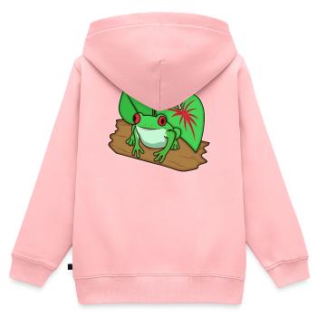 Frog Toad Animal Zoo Animal Park Jungle Gift - Kids Premium Organic Zip-up Hoodie - rose - Back - AI Model Kid Female (0cm)