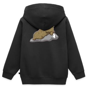 Braunbär Bär Tier Zoo Tierpark Jungle Geschenk - Kinder Premium Organic Zip Hoodie - Schwarz - Hinten - AI Model Kid Male (0cm)