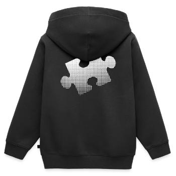 Puzzles - Kids Premium Organic Zip-up Hoodie - black - Back - AI Model Kid Male (0cm)
