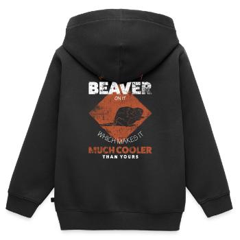 Biber - Kinder Premium Organic Zip Hoodie - Schwarz - Hinten - AI Model Kid Male (0cm)