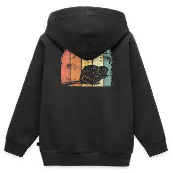 Biber - Kinder Premium Organic Zip Hoodie - Schwarz - Hinten - AI Model Kid Male (0cm)
