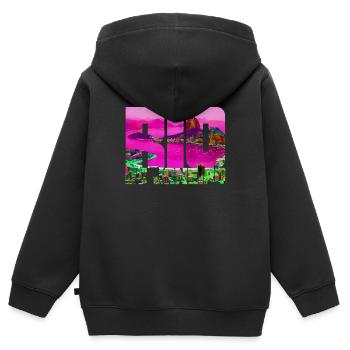 Rio de Janeiro Brésil - Sweat Premium à capuche zippé enfant bio - noir - Dos - AI Model Kid Male (0cm)