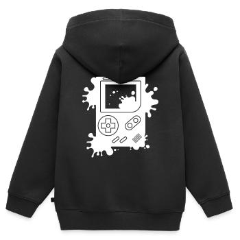 Console de jeu - Sweat Premium à capuche zippé enfant bio - noir - Dos - AI Model Kid Male (0cm)
