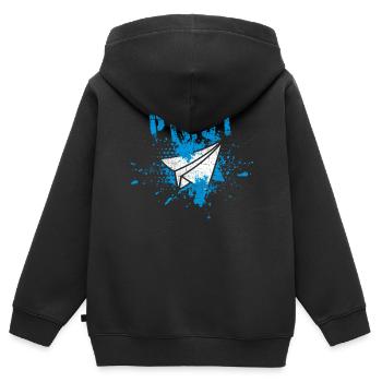 Pilot - Kinder Premium Organic Zip Hoodie - Schwarz - Hinten - AI Model Kid Male (0cm)
