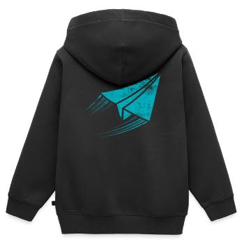 Avion - Sweat Premium à capuche zippé enfant bio - noir - Dos - AI Model Kid Male (0cm)