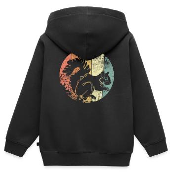 Eichhörnchen - Kinder Premium Organic Zip Hoodie - Schwarz - Hinten - AI Model Kid Male (0cm)