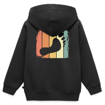 Fuß retro - Kinder Premium Organic Zip Hoodie - Schwarz - Hinten - AI Model Kid Male (0cm)