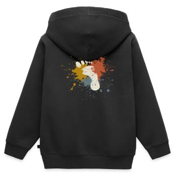Fuß retro - Kinder Premium Organic Zip Hoodie - Schwarz - Hinten - AI Model Kid Male (0cm)