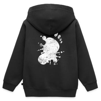 Pied - Sweat Premium à capuche zippé enfant bio - noir - Dos - AI Model Kid Male (0cm)