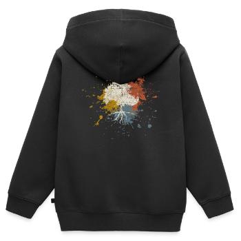 Arbre - Sweat Premium à capuche zippé enfant bio - noir - Dos - AI Model Kid Male (0cm)