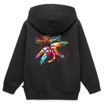 Garnelen Geschenk - Kinder Premium Organic Zip Hoodie - Schwarz - Hinten - AI Model Kid Male (0cm)