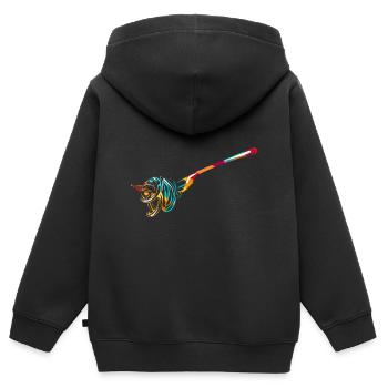 Cadeau spaghetti - Sweat Premium à capuche zippé enfant bio - noir - Dos - AI Model Kid Male (0cm)