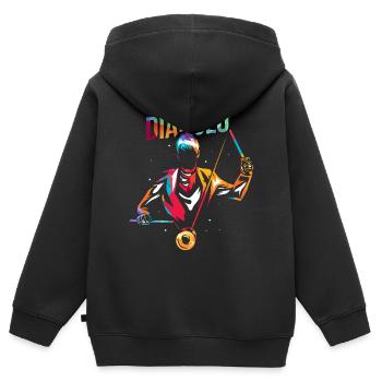 Diablo Yoyo - Kinder Premium Organic Zip Hoodie - Schwarz - Hinten - AI Model Kid Male (0cm)