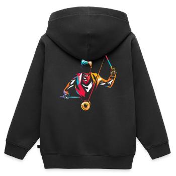 Diablo - Kinder Premium Organic Zip Hoodie - Schwarz - Hinten - AI Model Kid Male (0cm)