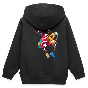 Parkour - Kinder Premium Organic Zip Hoodie - Schwarz - Hinten - AI Model Kid Male (0cm)