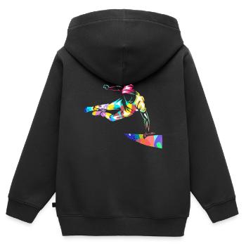 Parkour - Kinder Premium Organic Zip Hoodie - Schwarz - Hinten - AI Model Kid Male (0cm)