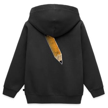 Dessiner - Sweat Premium à capuche zippé enfant bio - noir - Dos - AI Model Kid Male (0cm)