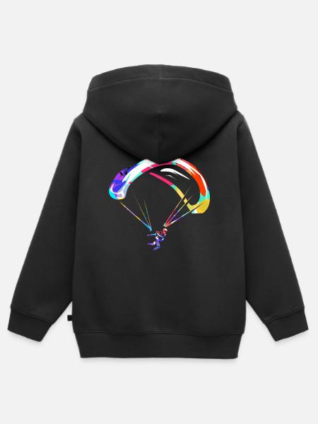 parapente - Sweat Premium à capuche zippé enfant bio - noir