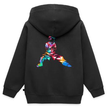Tai chi - Sweat Premium à capuche zippé enfant bio - noir - Dos - AI Model Kid Male (0cm)