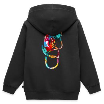 Internistin - Kinder Premium Organic Zip Hoodie - Schwarz - Hinten - AI Model Kid Male (0cm)