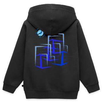 Gebäude Wohnung Häuser - Kinder Premium Organic Zip Hoodie - Schwarz - Hinten - AI Model Kid Male (0cm)