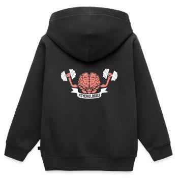 Psychologe Geschenk - Kinder Premium Organic Zip Hoodie - Schwarz - Hinten - AI Model Kid Male (0cm)