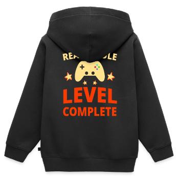 Realschule Finissant realschule Certificat de fin d’études cadeau - Sweat Premium à capuche zippé enfant bio - noir - Dos - AI Model Kid Male (0cm)