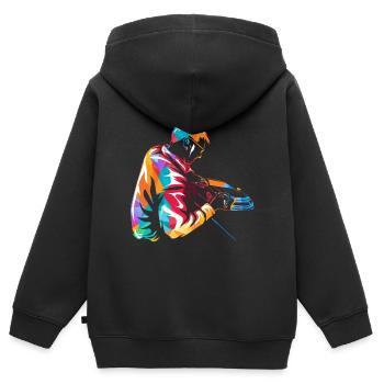 Mediendesigner - Kinder Premium Organic Zip Hoodie - Schwarz - Hinten - AI Model Kid Male (0cm)