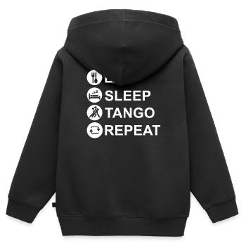 Tango Danse - Sweat Premium à capuche zippé enfant bio - noir - Dos - AI Model Kid Male (0cm)