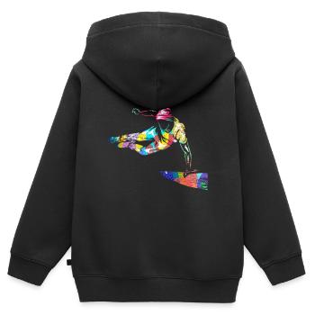 Parkour - Kinder Premium Organic Zip Hoodie - Schwarz - Hinten - AI Model Kid Male (0cm)