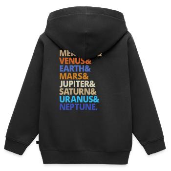Planet Planeten Sonnensystem Milchstraße Geschenk - Kinder Premium Organic Zip Hoodie - Schwarz - Hinten - AI Model Kid Male (0cm)