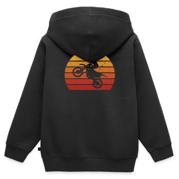 Motocross Off Road Enduro Motorsport Race Geschenk - Kinder Premium Organic Zip Hoodie - Schwarz - Hinten - AI Model Kid Male (0cm)