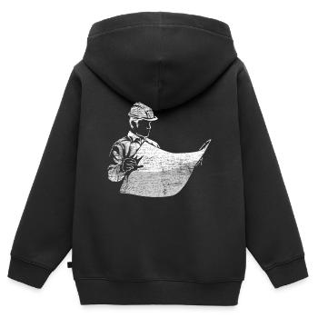 Bautechniker - Kinder Premium Organic Zip Hoodie - Schwarz - Hinten - AI Model Kid Male (0cm)