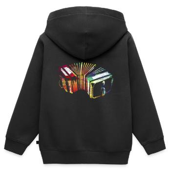 Bandoneon Blasinstrument Geschenk - Kinder Premium Organic Zip Hoodie - Schwarz - Hinten - AI Model Kid Male (0cm)