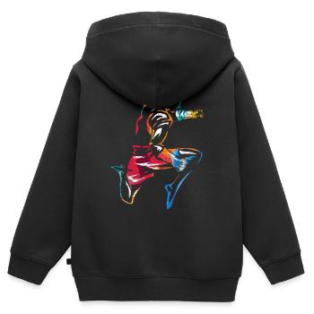 Cadeau de Muay Thai Fighter - Sweat Premium à capuche zippé enfant bio - noir - Dos - AI Model Kid Male (0cm)