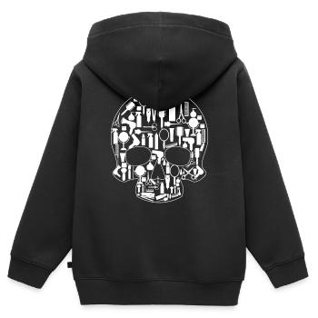 Sugar Skull Hairdresser Lady Hairstylist - Kinder Premium Organic Zip Hoodie - Schwarz - Hinten - AI Model Kid Male (0cm)