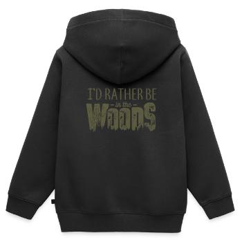 Outdoor Natur - Kinder Premium Organic Zip Hoodie - Schwarz - Hinten - AI Model Kid Male (0cm)