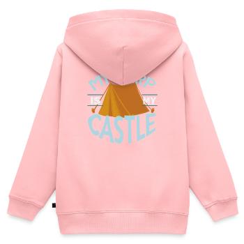 Zelt - Kinder Premium Organic Zip Hoodie - Rosa - Hinten - AI Model Kid Female (0cm)