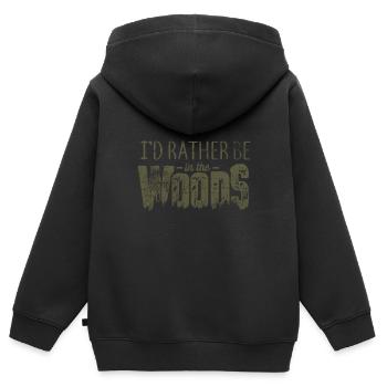 Outdoor - Kinder Premium Organic Zip Hoodie - Schwarz - Hinten - AI Model Kid Male (0cm)