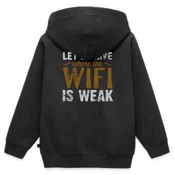 Outdoor - Kinder Premium Organic Zip Hoodie - Schwarz - Hinten - AI Model Kid Male (0cm)