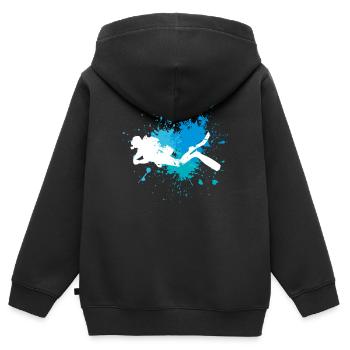 Diver - Kids Premium Organic Zip-up Hoodie - black - Back - AI Model Kid Male (0cm)