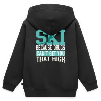 Ski - Kinder Premium Organic Zip Hoodie - Schwarz - Hinten - AI Model Kid Male (0cm)
